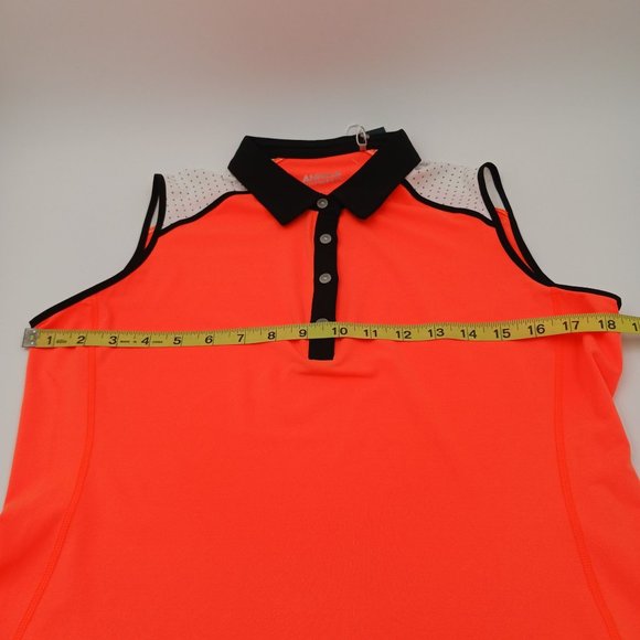 ANNIKA WOMENS ORANGE GOLF POLO SHIRT TOP CB DRITEK 50+UPF - Picture 7 of 9